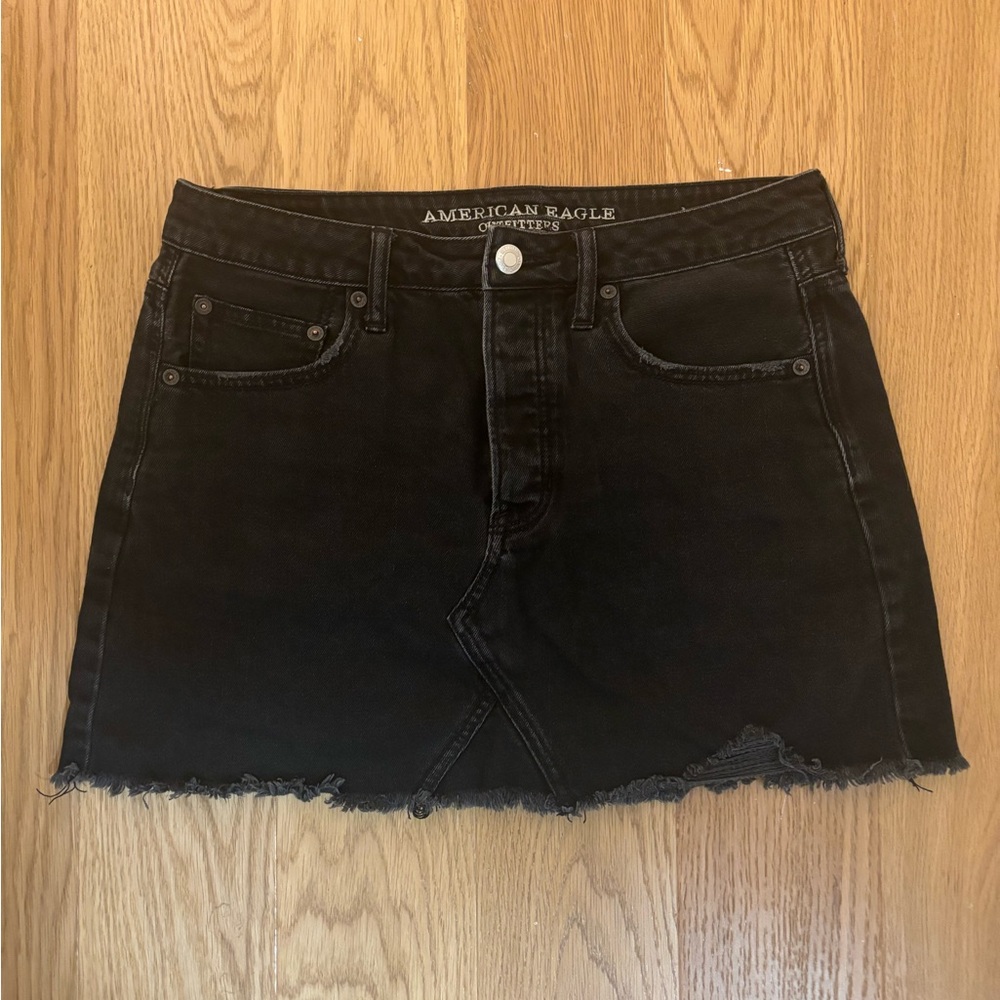 American Eagle Black Denim Skirt